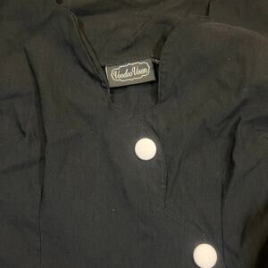 Voodoo Vixen‎ Women Large Pin Up Black White Button Goth Belted Sleeveless